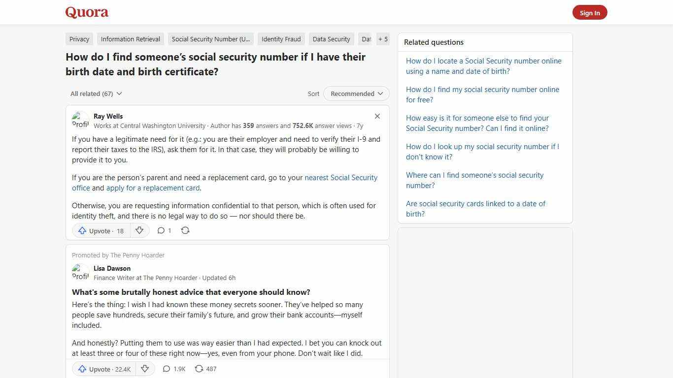 How to find someone’s social security number if I have their birth date and birth certificate - Quora