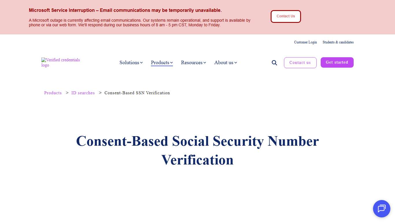 Social Security Number (SSN) Verification Services